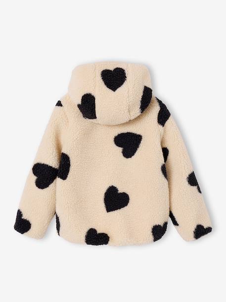 Veste fille sherpa motifs écru+mauve+vanille - vertbaudet enfant 