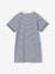 Robe fille en molleton léger motif gris chiné+rayé bleu+vert+vert sauge - vertbaudet enfant 