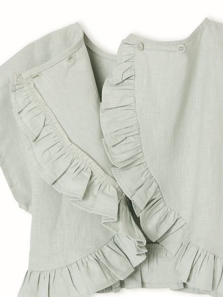 Linnen blouse voor meisjes saliegroen - vertbaudet enfant 