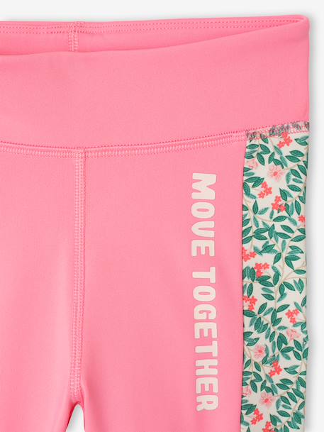 Grafische sportlegging voor meisjes rozen+saliegroen - vertbaudet enfant 
