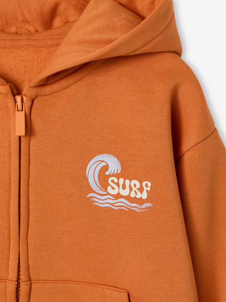 Sweater met rits voor jongens met capuchon sinaasappel - vertbaudet enfant 