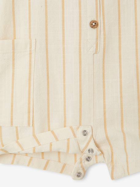 Gestreepte combishort voor babyjongens beige, gestreept - vertbaudet enfant 