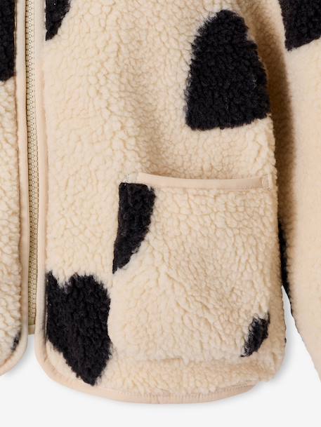 Veste fille sherpa motifs écru+mauve+vanille - vertbaudet enfant 