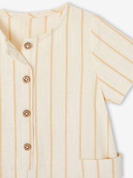 Gestreepte combishort voor babyjongens beige, gestreept - vertbaudet enfant 