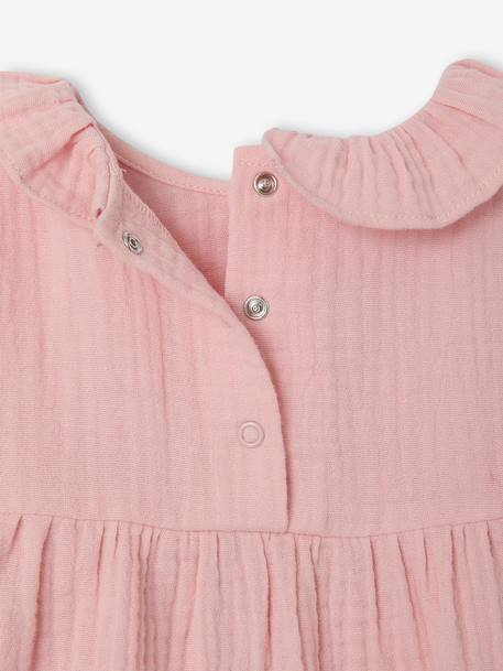 Robe bébé fille en gaze de coton rose - vertbaudet enfant 