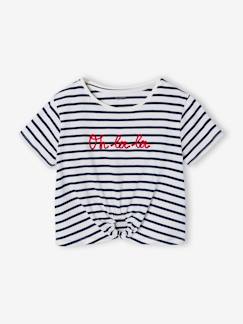 -T-shirt fille détail noeud fantaisie