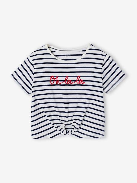 Fille-T-shirt fille détail noeud fantaisie