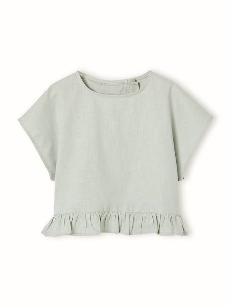 Fille-Chemise, blouse, tunique-Blouse fille en lin