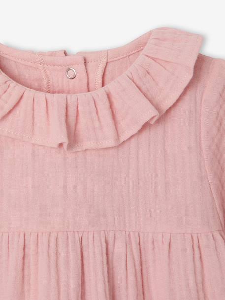 Robe bébé fille en gaze de coton rose - vertbaudet enfant 