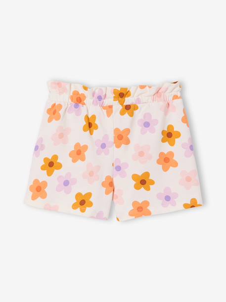 Lot de 2 shorts fille molleton léger mandarine+marine+vert d'eau - vertbaudet enfant 