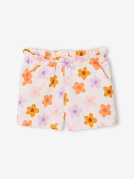 Lot de 2 shorts fille molleton léger mandarine+marine+vert d'eau - vertbaudet enfant 