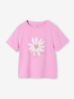 Meisje-T-shirt voor meisjes met print en korte mouwen