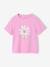 T-shirt voor meisjes met print en korte mouwen ecru+saliegroen+zachtpaars - vertbaudet enfant 