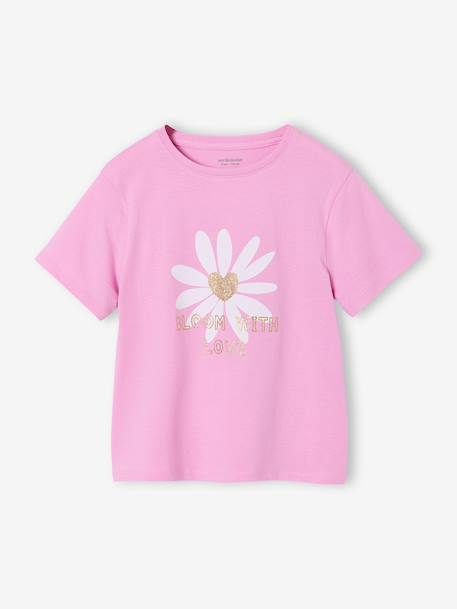 Fille-T-shirt, sous-pull-T-shirt-Tee-shirt fille imprimé manches courtes