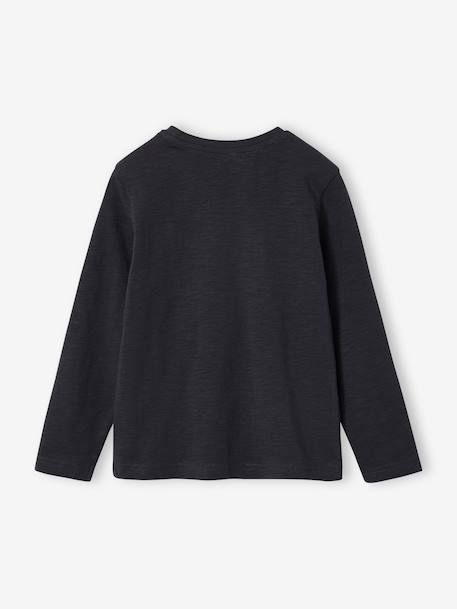 Personaliseerbare gekleurd T-shirt voor jongens met lange mouwen antraciet+BLAUW+dennen+geel+groengrijs+lichtgeel+rood - vertbaudet enfant 