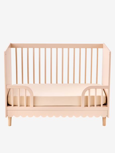 Meegroeibed met details LIGNE FESTON ecru+rozen - vertbaudet enfant 