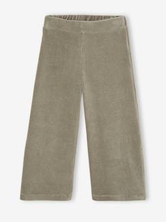 -Pantalon fille large en velours 
