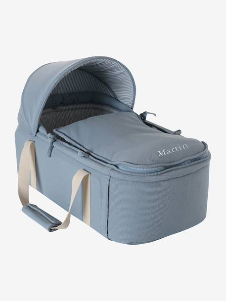 Couffin bébé souple en tissu beige imprimé+bleu grisé - vertbaudet enfant 