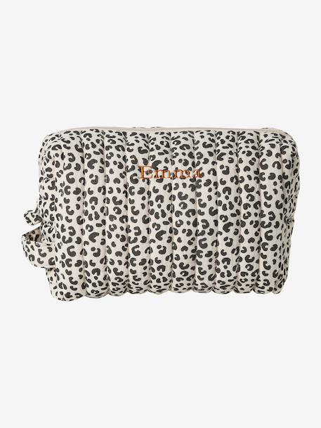 Etui Mama katoenen gaas beige, bedrukt+hazelnoot+wit - vertbaudet enfant 