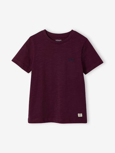 T-shirt garçon personnalisable manches courtes aubergine+blanc+BLEU+jaune pâle+rouge+sauge - vertbaudet enfant 