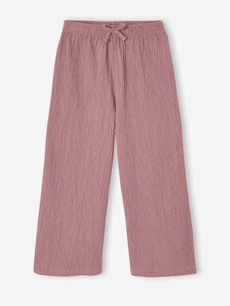 Pantalon fille legging large blanc imprimé+corail+mauve+vert sauge - vertbaudet enfant 