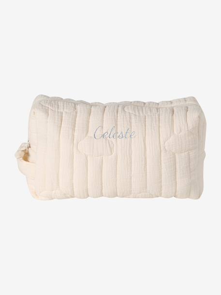 Etui Mama katoenen gaas beige, bedrukt+hazelnoot+wit - vertbaudet enfant 