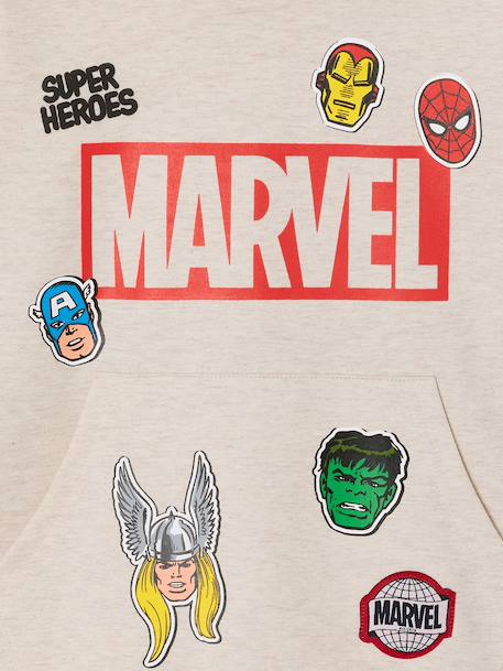 Sweat à capuche garçon Marvel beige chiné - vertbaudet enfant 