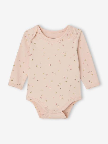 Bodies manches longues bébé fleuris vert sauge - vertbaudet enfant 