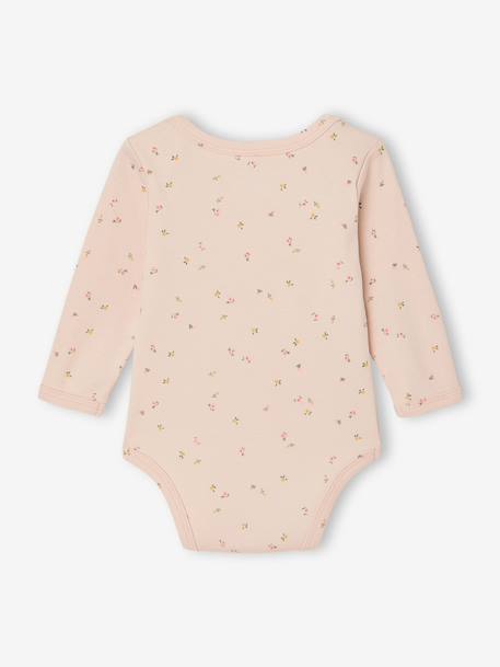 Bodies manches longues bébé fleuris vert sauge - vertbaudet enfant 