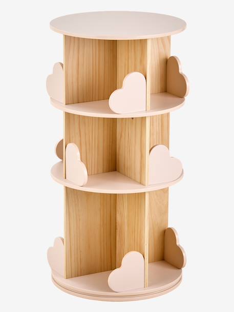 Bibliothèque tournante 3 niveaux COEUR rose pâle - vertbaudet enfant 