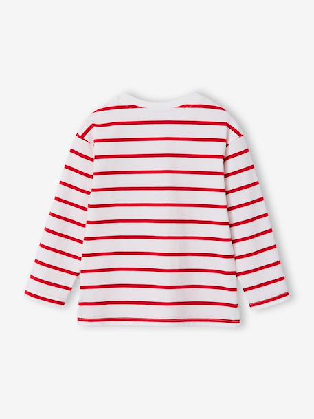 T-shirt rayé garçon personnalisable écru+rouge+vert d'eau - vertbaudet enfant 