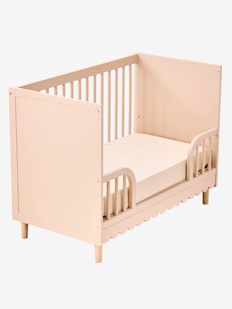 Meegroeibed met details LIGNE FESTON ecru+rozen - vertbaudet enfant 