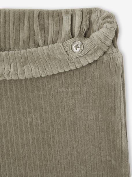 Pantalon fille large en velours anthracite+bleu grisé+chocolat+écru+kaki+marron+mauve+prune+rose - vertbaudet enfant 