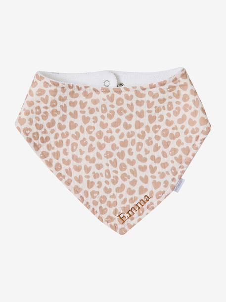 Lot 3 bavoirs bandanas en gaze de coton / éponge noisette+rose grenier - vertbaudet enfant 
