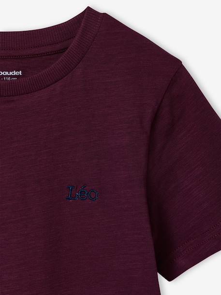 T-shirt garçon personnalisable manches courtes aubergine+blanc+BLEU+jaune pâle+rouge+sauge - vertbaudet enfant 