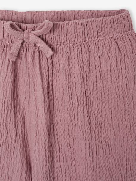 Pantalon fille legging large blanc imprimé+corail+mauve+vert sauge - vertbaudet enfant 