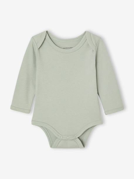 Body's met lange mouwen voor baby's met bloemenprint saliegroen - vertbaudet enfant 