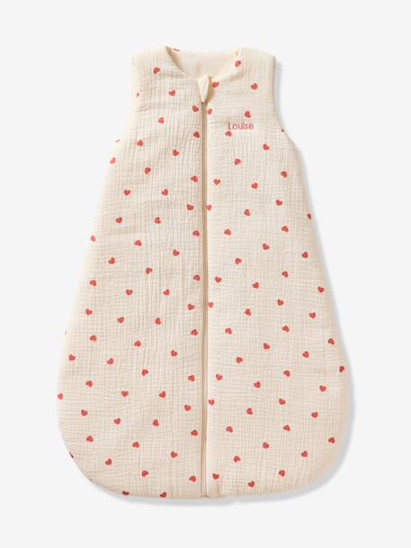Gigoteuse en gaze de coton bio personnalisable MON CŒUR écru - vertbaudet enfant 
