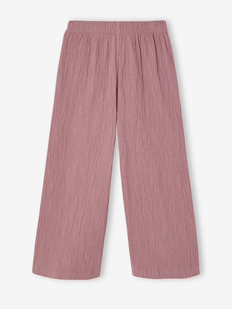 Pantalon fille legging large blanc imprimé+corail+mauve+vert sauge - vertbaudet enfant 