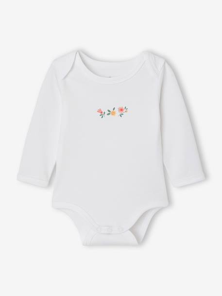 Bodies manches longues bébé fleuris vert sauge - vertbaudet enfant 