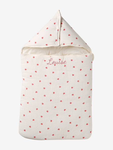 Nid d'ange enveloppant en coton beige imprimé+blanc+bleu glacier+bleu grisé+imprimé grenier+vanille - vertbaudet enfant 