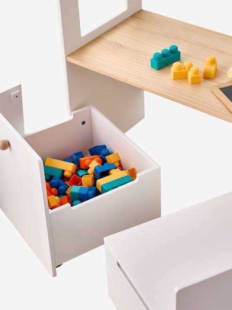 Portant et bureau enfant 2 en 1 Ourson blanc - vertbaudet enfant 