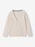 Gebreid vest met V-hals BASICS gemêleerd wit+marineblauw - vertbaudet enfant 