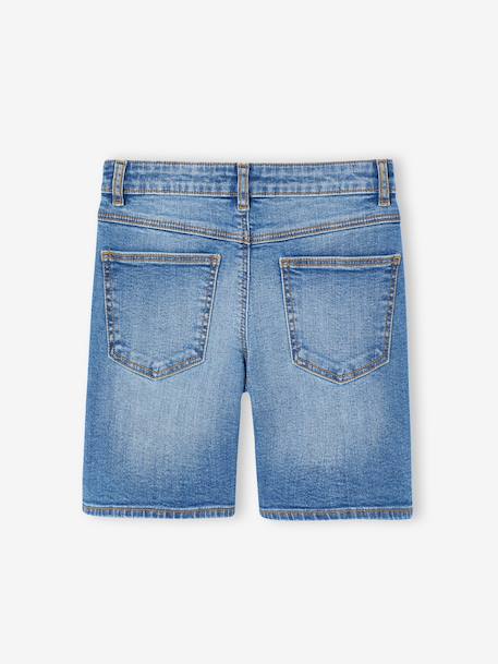 Bermuda in denim voor jongens met verstelbare taille double stone+stone - vertbaudet enfant 