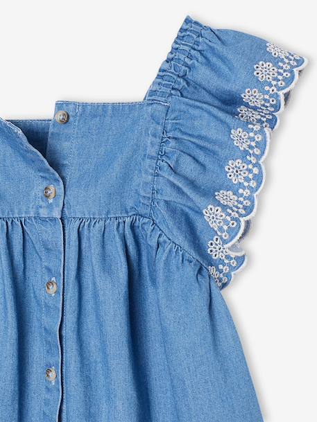 Denim blouse voor meisjes stone - vertbaudet enfant 