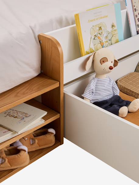 Lit enfant avec rangements 90x200cm Pirouette blanc - vertbaudet enfant 