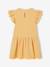 Robe fille gaze de coton manches courtes brodées corail+jaune - vertbaudet enfant 