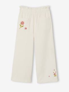 -Pantalon fille large en gaze de  coton