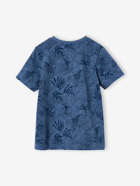 T-shirt garçon imprimé blanc chiné+bleu jean+lichen+menthe - vertbaudet enfant 