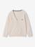Gebreid vest met V-hals BASICS gemêleerd wit+marineblauw - vertbaudet enfant 